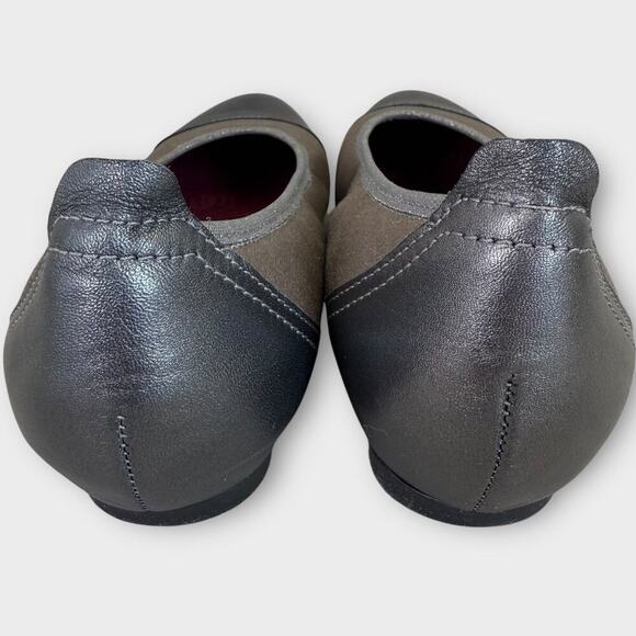 Munro Leather Ballet Flat Shoes Cap Toe Slip On Size 9.5M Shimmer Bronze Gray - Picture 5 of 13
